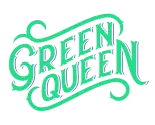 Logo značky Green Queen CBD v zeleném nápisu