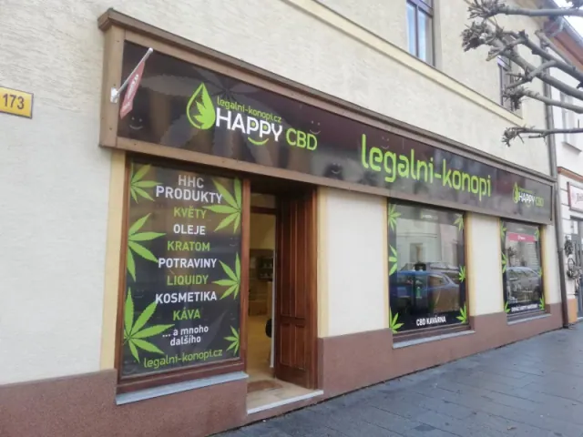 Prodejna Happy CBD Písek s viditelným číslem 173 na třídě Národní svobody