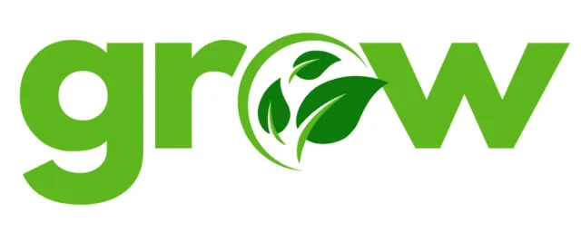 Oficiální zelené logo Grow.cz s motivem listů